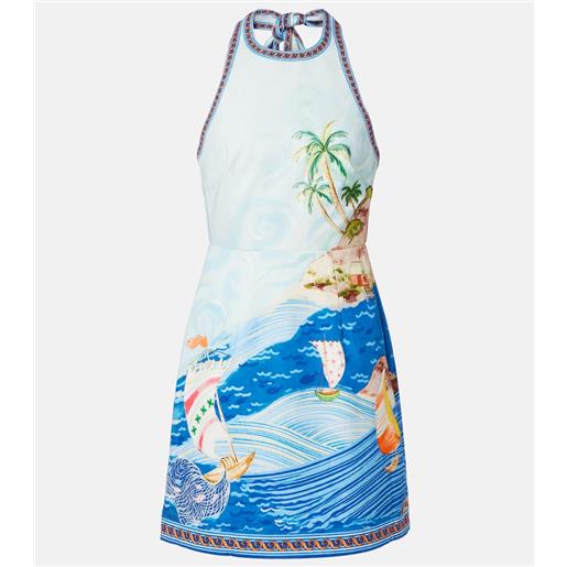 Alemais alã©mais abito corto island in cotone con stampa