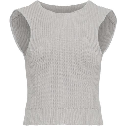 MM6 Maison Margiela canotta a coste - grigio