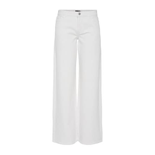 Pieces pcselma lw wide jeans od noos bc, bianco, 32w x 32l
