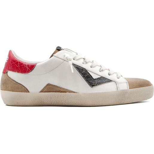 SUPRIME-U.C01 Sneakers Uomo In Pelle – Black/White, Suola In Gomma, Chiusura Con Lacci, Tacco Piatto