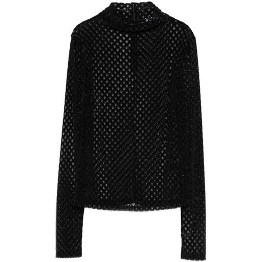 Patrizia Pepe blusa con inserti in rete - nero