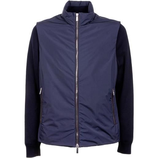 Moorer giacca in maglia con zip - blu