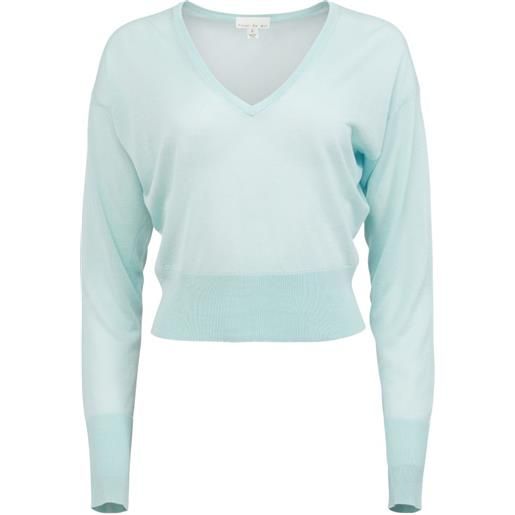 Fleur Du Mal top con scollo a v - verde