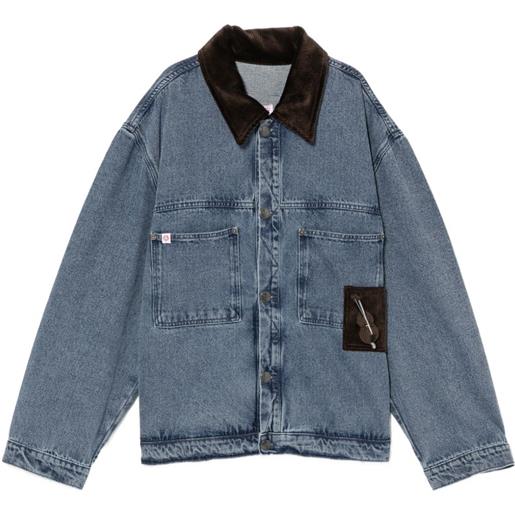 Charles Jeffrey Loverboy giacca denim con colletto a coste - blu