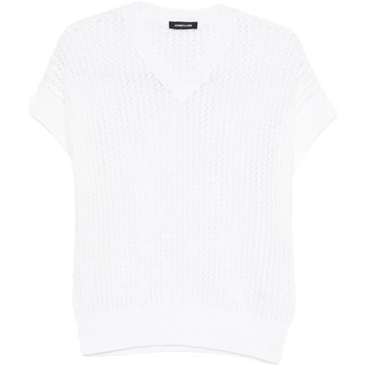anne claire t-shirt con scollo a v - bianco
