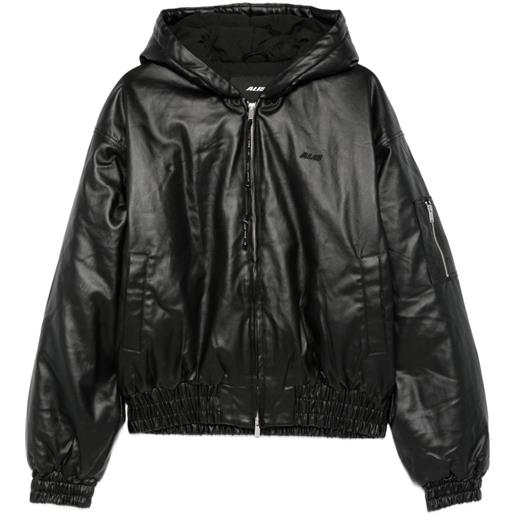 ALIS bomber con cappuccio e zip - nero