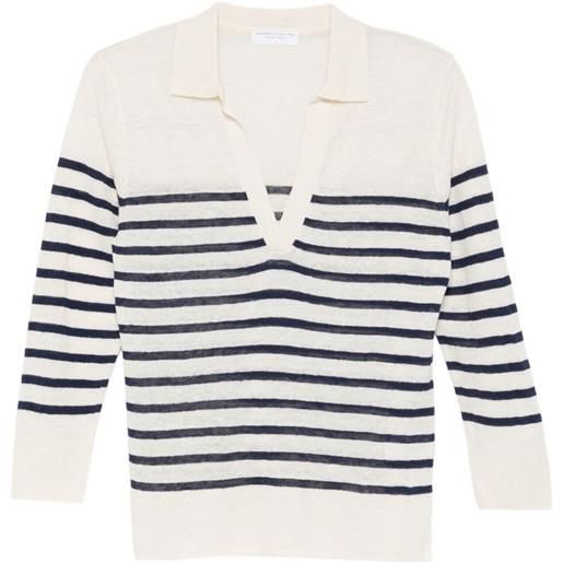 Majestic Filatures polo a righe - toni neutri