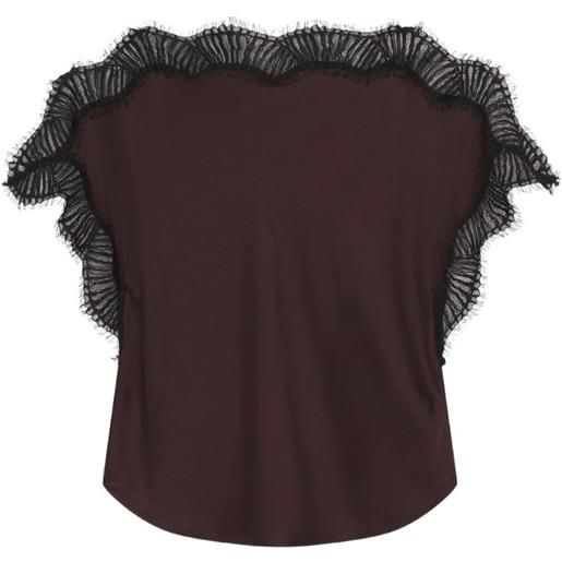 A.L.C. lace-trim t-shirt - marrone