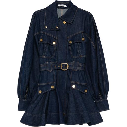 ZIMMERMANN abito luna denim con cintura - blu