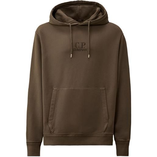 C.P. Company felpa con logo e cappuccio - marrone