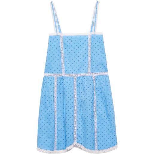 Prada abito corto con ricamo - blu