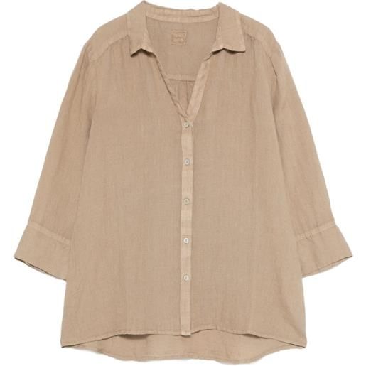 120% Lino collared shirt - toni neutri
