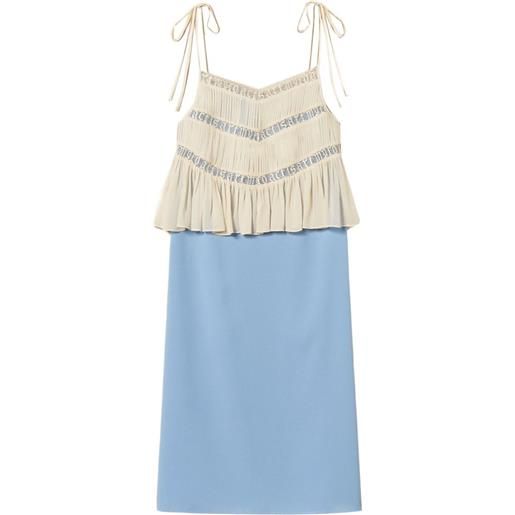 TWINSET abito midi con rifinitura in pizzo - blu