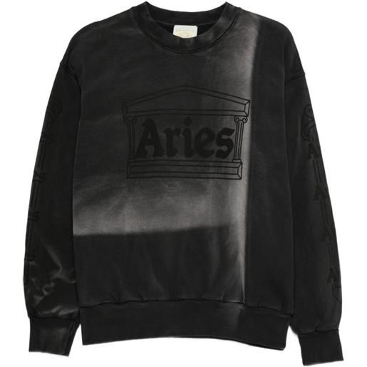 Aries felpa sunbleached column - nero