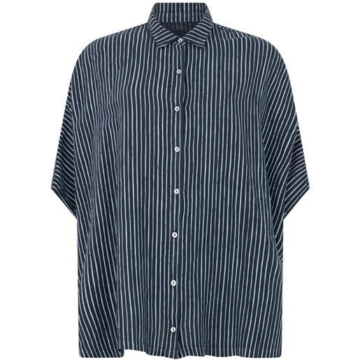120% Lino striped shirt - blu