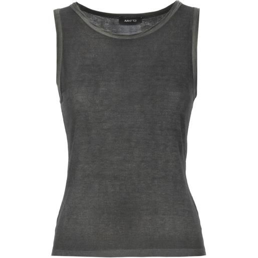 Avant Toi fine-ribbed tank top - grigio