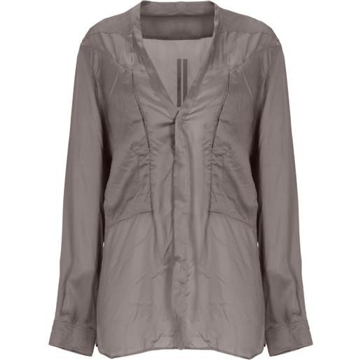 Rick Owens camicia a maniche lunghe - grigio