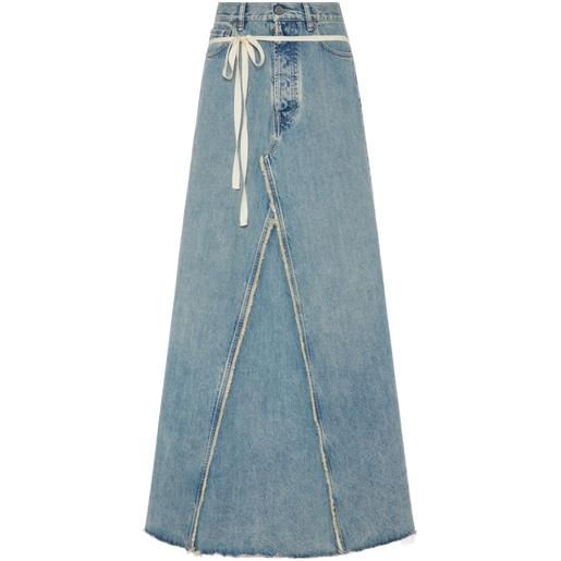 Maison Margiela gonna lunga con frange - blu