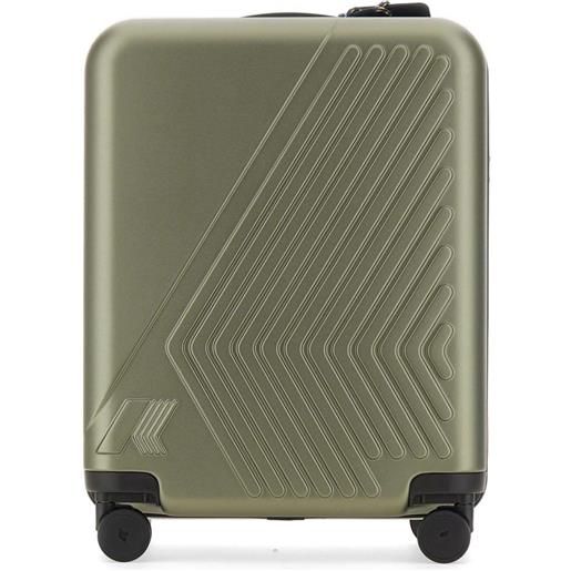 K-Way eudoxie embossed logo suitcase - verde
