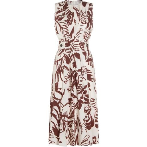 Antonelli chemisier midi a fiori - marrone