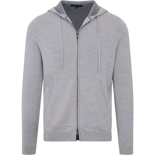 PATRICK ASSARAF felpa con zip e cappuccio - grigio