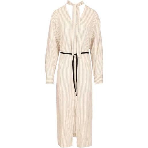 Barena striped tie-neck dress - toni neutri