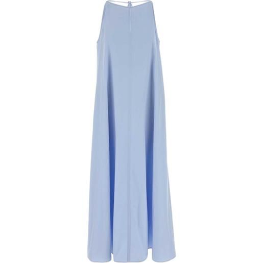 Agnona abito midi smanicato in cotone biologico - blu