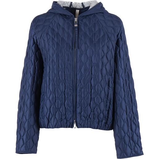 Giubbotto Reversibile Ciesse Piumini Jusy Donna | Piumino Blu Con Cappuccio In Tessuto Riciclato 4 Way Stretch | Leggero E Sostenibile