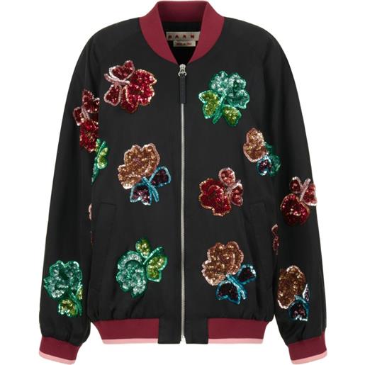 Marni bomber con paillettes - nero