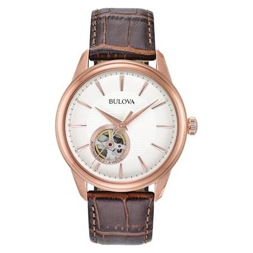 Bulova Orologio Automatico Uomo 97A172 – Cassa Oro Rosa 42mm – Cinturino Pelle - 2