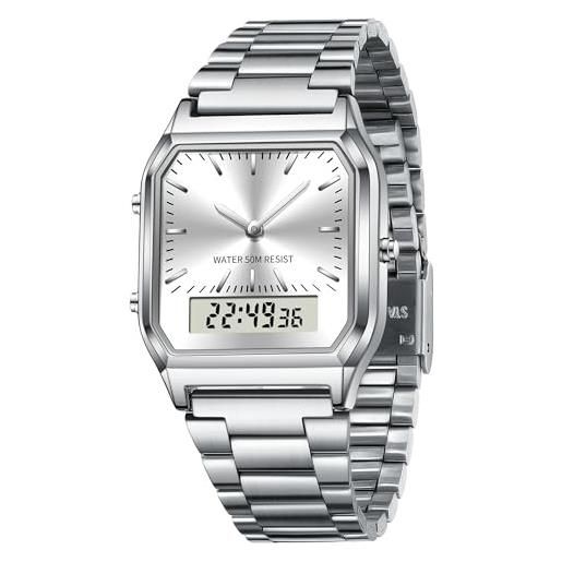 Bulova Orologio Uomo Analogico Digitale Automatico Con Bracciale Argento - Modello S7225378 - 4