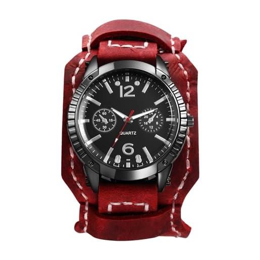 TAPORT® Orologio rotondo al quarzo in pelle argento per fan di orsacchiotti e2, Argento, Moderno