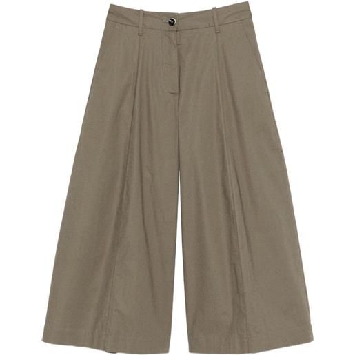 Nine In The Morning pantaloni plissettati fiammetta - marrone