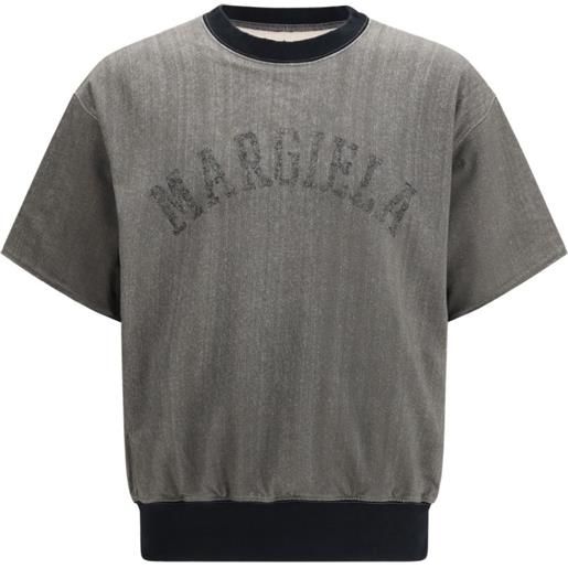 Maison Margiela felpa a maniche corte con logo - grigio