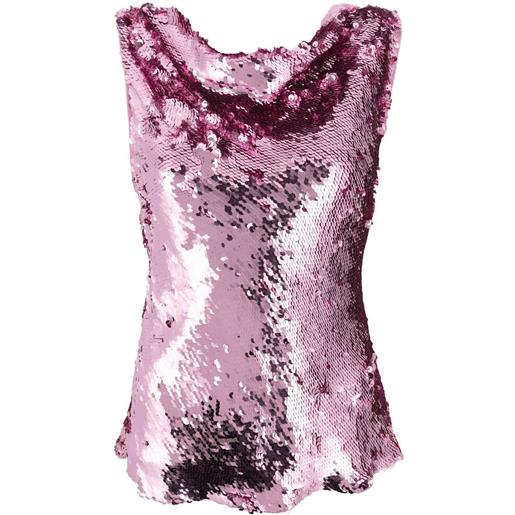 3.1 Phillip Lim top smanicato con paillettes - rosa