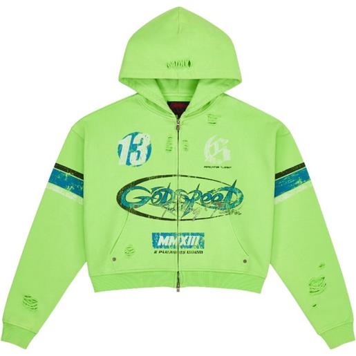 GODSPEED felpa con zip - verde