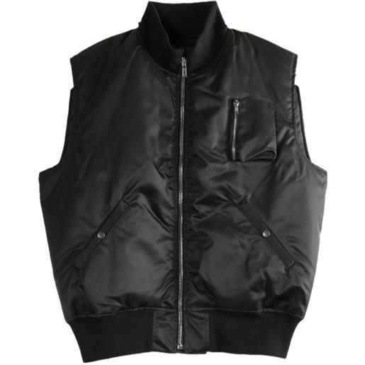 Rick Owens DRKSHDW giacca smanicata con zip - nero