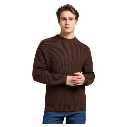 Lee chunky crew neck felpa, arabica, m uomo