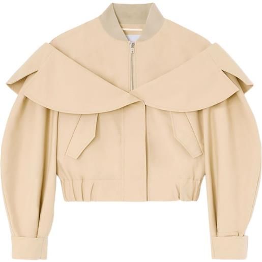 GANNI bomber in cotone beige - toni neutri