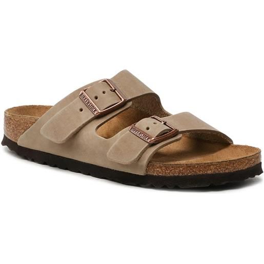 Birkenstock sandali arizona in pelle oliata tabacco brown unisex calz. Stretta