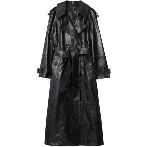 Burberry trench con cintura in pelle - nero