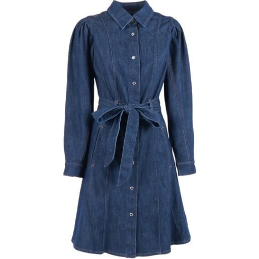 7 For All Mankind puff-sleeve midi dress - blu