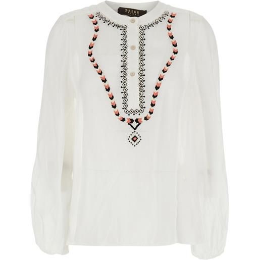 Bazar Deluxe blusa con ricamo - bianco
