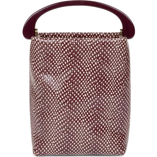 DRIES VAN NOTEN borsa tote con stampa pelle di serpente - viola