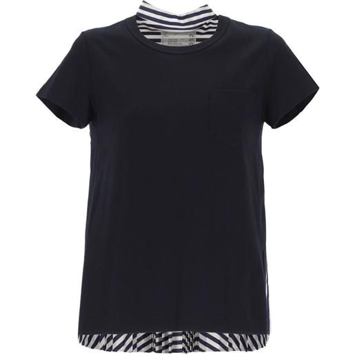 sacai t-shirt a righe - blu