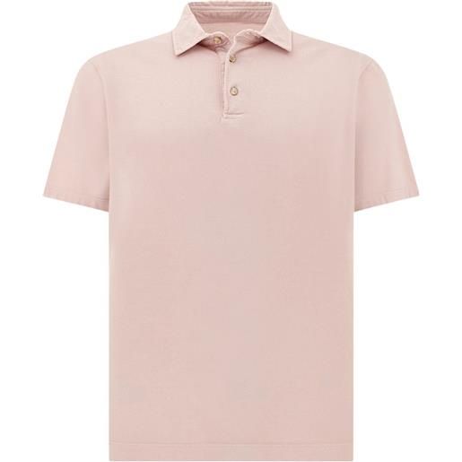 Paul & Shark polo in cotone con ricamo logo - rosa