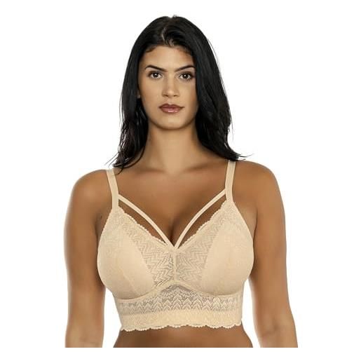 Vertvie Reggiseni Donna Senza Cuciture Senza Ferretto Scollo A V Rete Push-up Copertura Completa