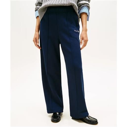 Tommy hilfiger joggers larghi con logo ricamato dark blue donna