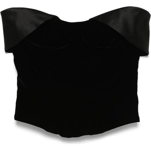 Mugler corsetto in velluto - nero
