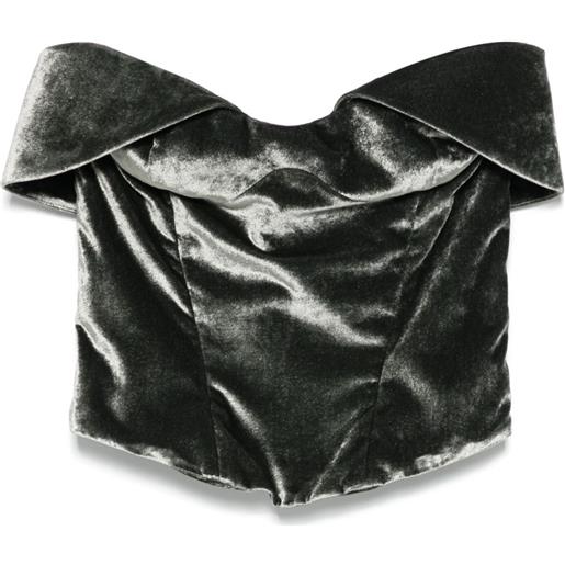 Mugler corsetto in velluto - grigio
